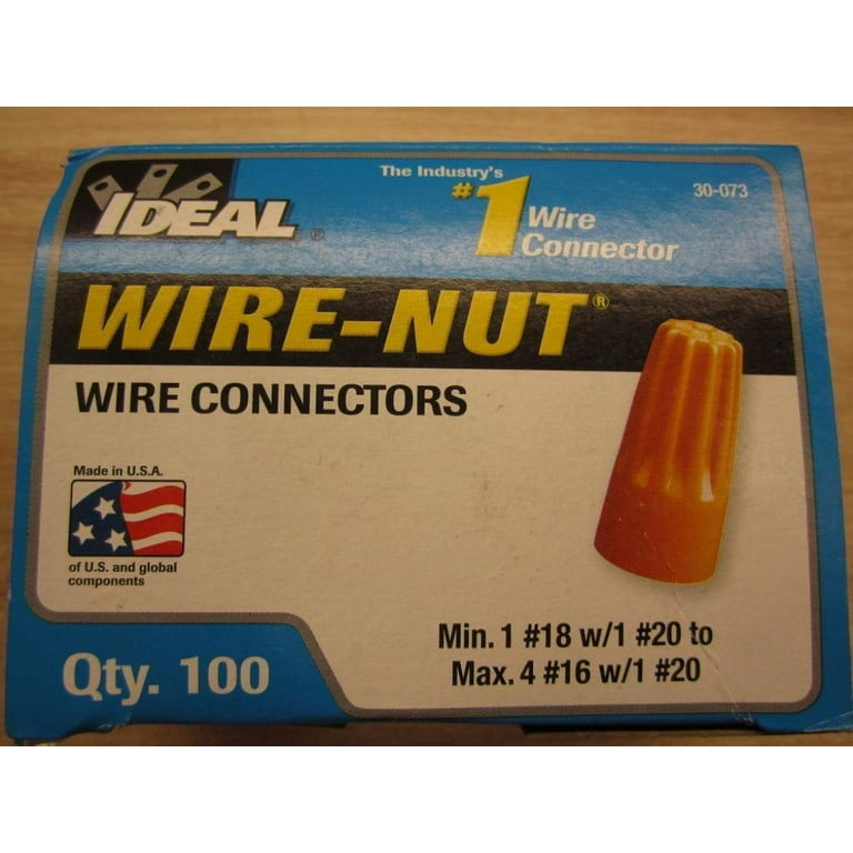 Ideal 30-073 Wire-Nut 73B Wire Connector, Orange Pack of 100
