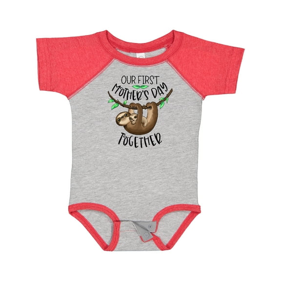 Inktastic Our 1st Mother's Day Together Cute Mom and Baby Sloth Boys or Girls Baby Bodysuit