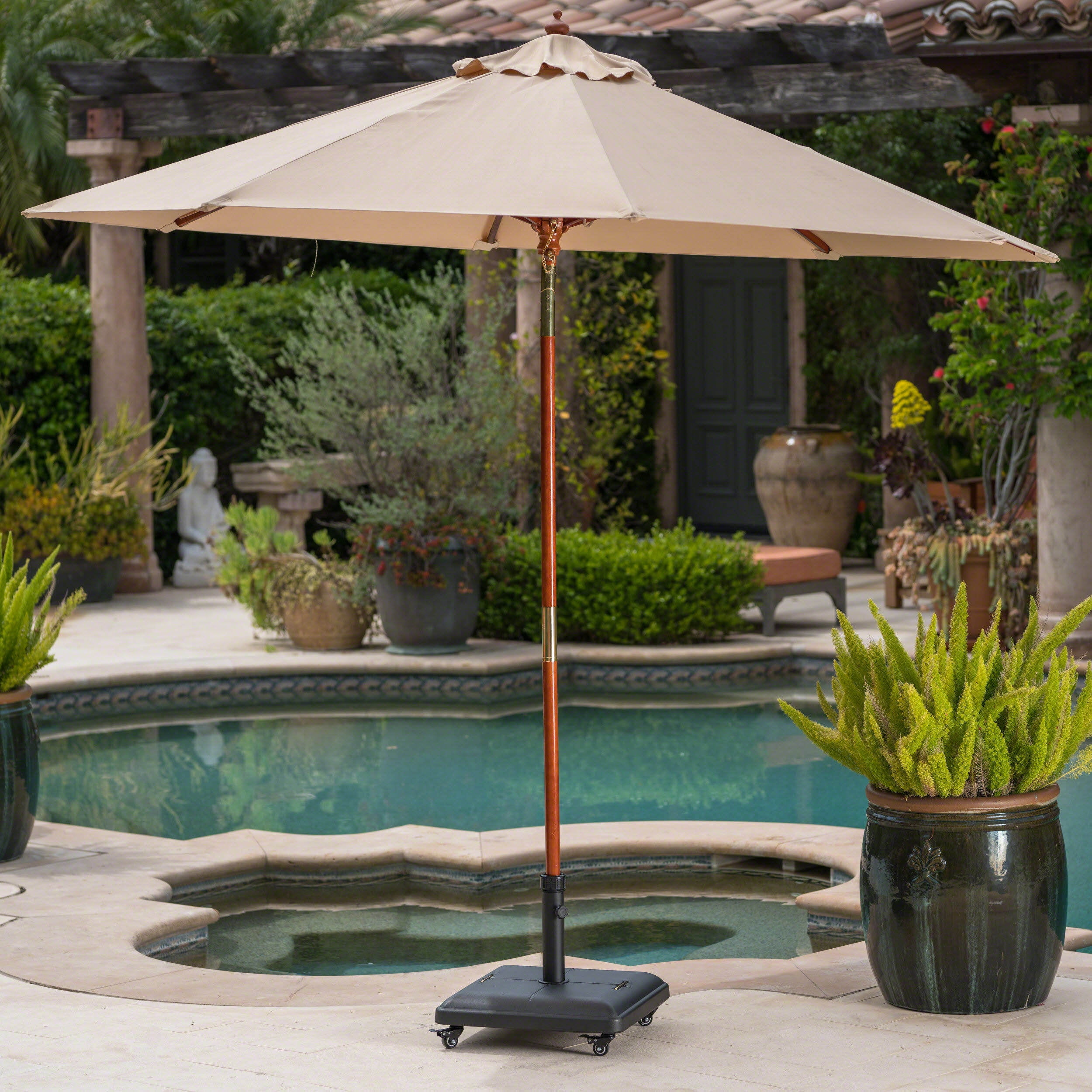 Patio Umbrella Stand, WHEELIE UMBRELLA BASE - SQUARE, Black Umbrella Stand,Concrete Market Umbrella Stand, Garden & Outdoor,Canopies & Gazebos,Umbrella Stands & Bases