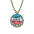 thumbnail image 1 of Liberte Egalite Fraternite France Mark Flag Pendant Star Necklace Moon Chain Jewelry, 1 of 3