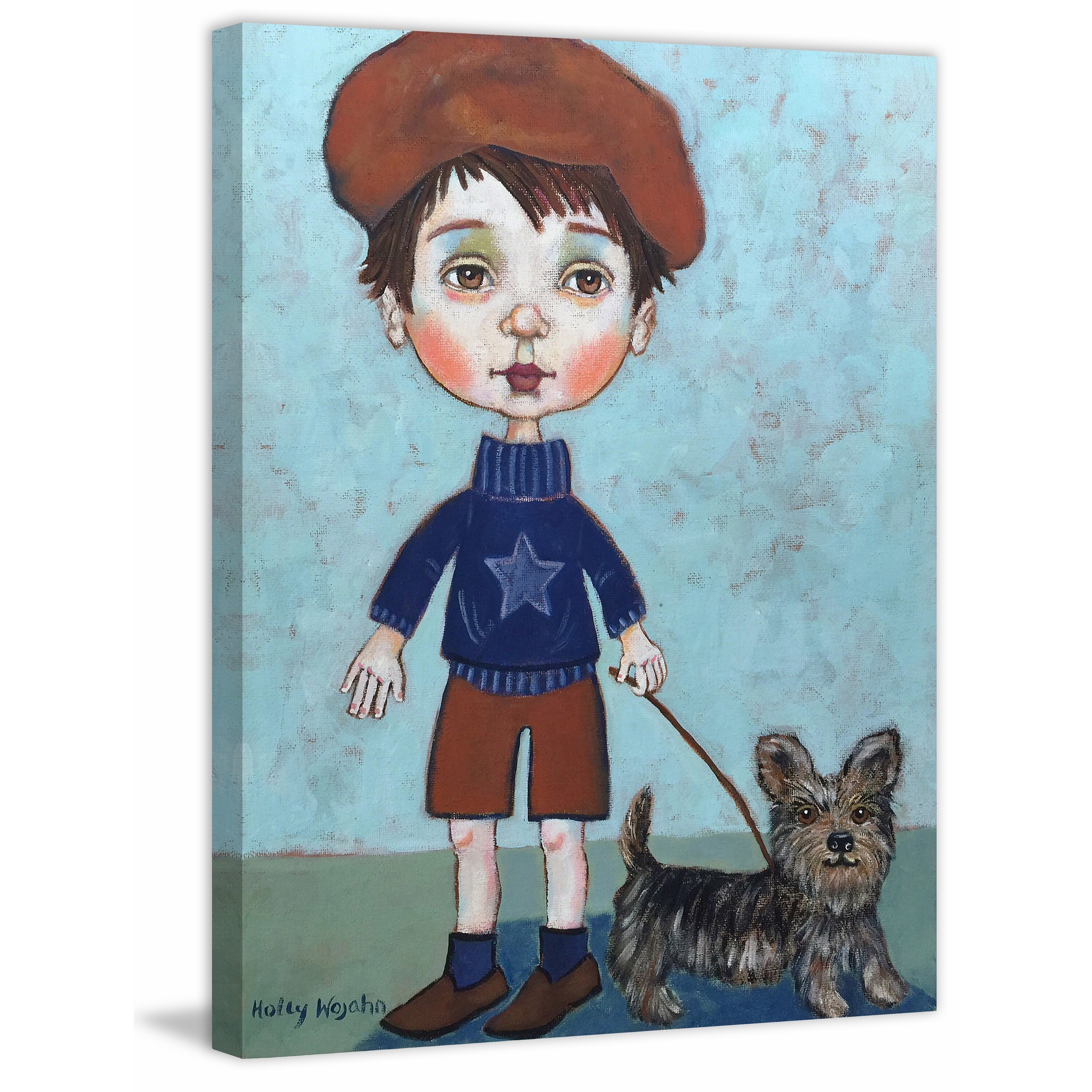 "Garcon Et Son Chien" Painting Print on Wrapped Canvas