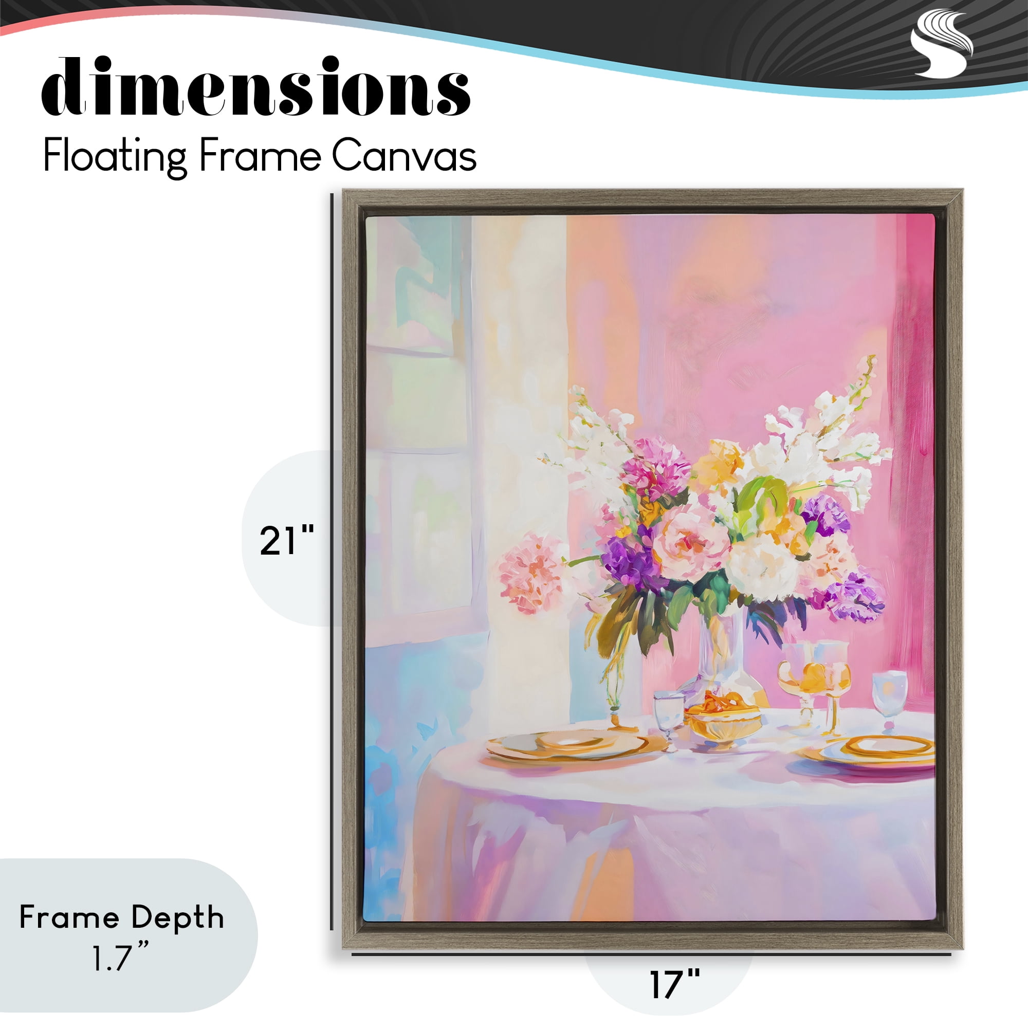 Stupell Industries Pink Brunch with Romantic Bouquet Brown Framed Floater Canvas Wall Art, design by The Prints Vibe