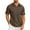 Brown, variant on fatyb Summer Casual Shirts Men's Short Sleeve Collar T-Shirts Solid Color Button up Tops with Pocket