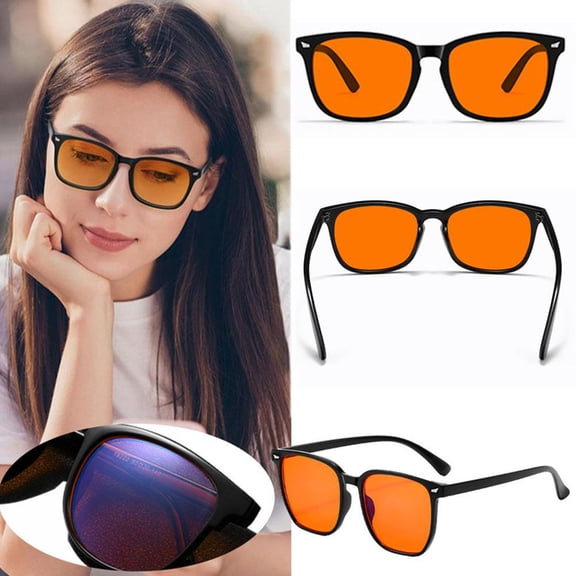 Blue Light Blocking Glasses, Game Glasses,Orange Amber Tint, Gaming/Sleep/Eye Strain Relief, Ultra Light