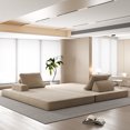 thumbnail image 6 of CKEASEAN 87"W Multifunctional Sofa Bed with Fuffy Chenille Fabric, Convertible Sleeper Couch with Pillows, DIY Folding Floor Compression Loveseat with Backrests for Living Room, No Assembly Required, 6 of 8