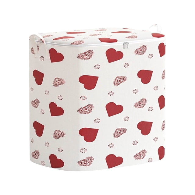 TIELUTT Heart Pattern Cloth Zippered Home Storage Bag Heart Design Closet Storage Organization Clear Containers for Organizing Clothes Clothe Organization and Storage Closet Organize Linen Closet Org
