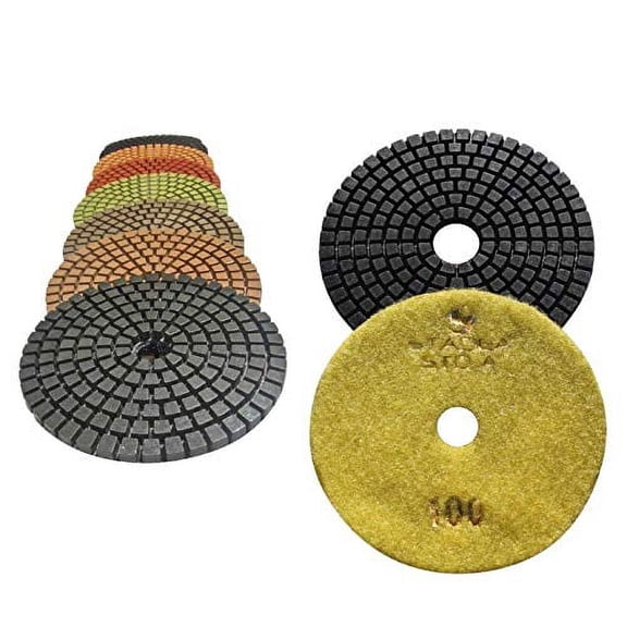 Stadea DPPW04STDA100G10 Wet Diamond Polishing Pads 4 Inch for Concrete Granite Marble Stone Glass Polishing, Grit 100 - 10 Pieces