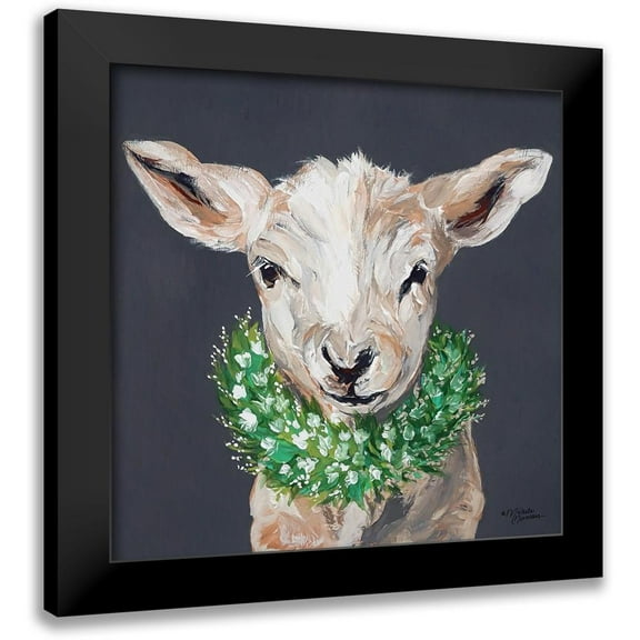 Norman, Michele 12x12 Black Modern Framed Museum Art Print Titled - Spring Lamb