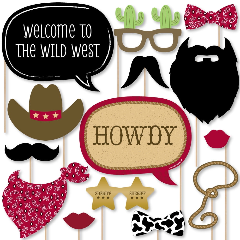 Big Dot Of Happiness Little Cowboy Western Photo Booth Props Kit 20 Big Dot Of Happiness Little Cowboy Western Photo Booth Props Kit 20