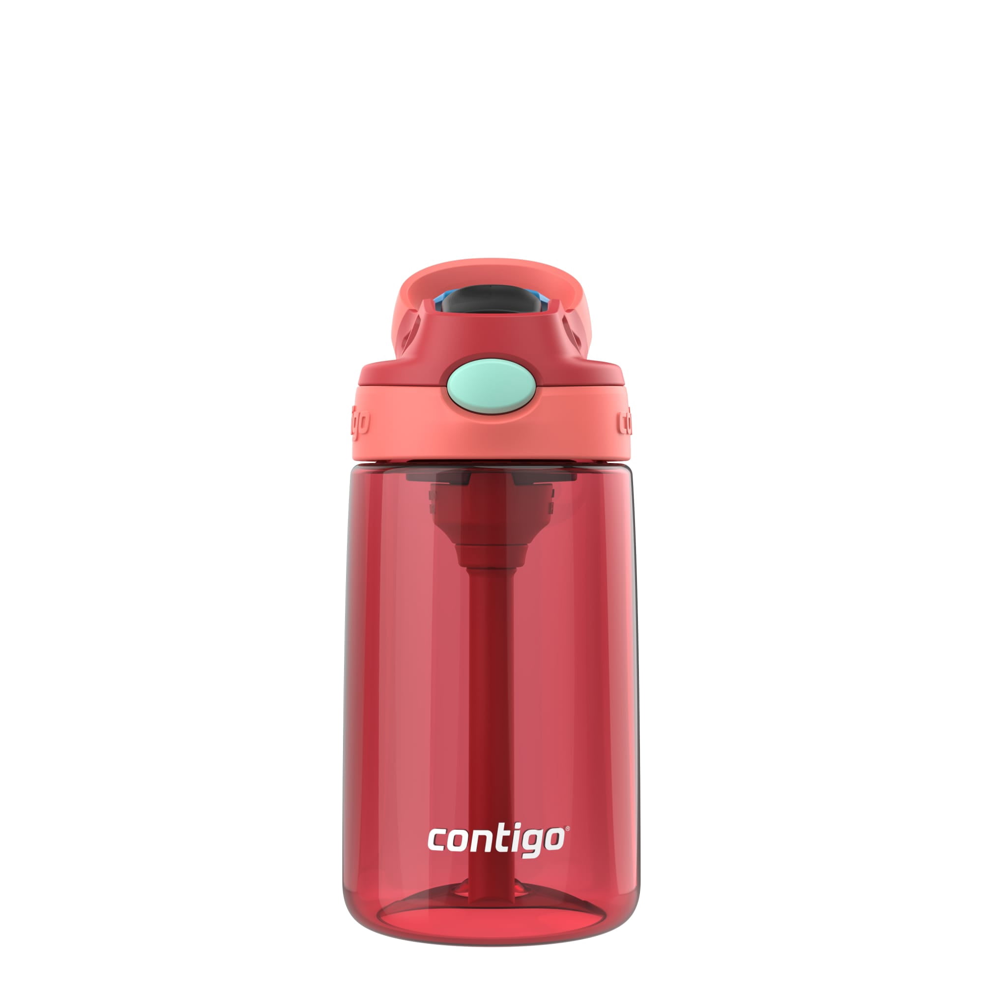 Contigo Kids Water Bottle with Redesigned AUTOSPOUT Straw, 14 oz., Goji Berry Coral