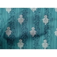 thumbnail image 4 of oneOone Cotton Poplin Teal Blue Fabric Stripe|Leaves & Floral Block Sewing Fabric By The Yard Printed Diy Clothing Sewing Supplies 56 Inch Wide, 4 of 4