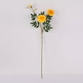thumbnail image 7 of bestolf Artificial Marigold 3 Head UV Resistant Fake Silk Flower with Leaves Indoor Outdoor Garden Table Centerpiece Faux Bloom Decoration, 7 of 7
