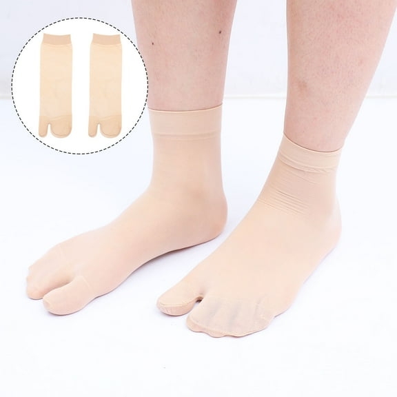 ibasenice 10 Pairs Women's Breathable Nylon Toe Socks with Unique Two-Toe Design for Comfort and Everyday Wear