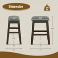 thumbnail image 3 of Gymax 4PCS 24.5'' Upholstered Saddle Bar Stools Dining Chairs w/ Wooden Legs Gray, 3 of 5