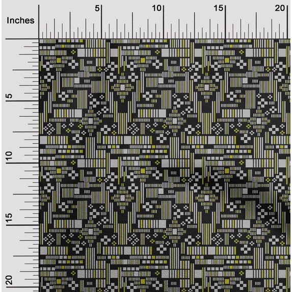 oneOone Viscose Jersey Fabric Stripe & Square Geometric Printed Craft Fabric BTY 60 Inch Wide