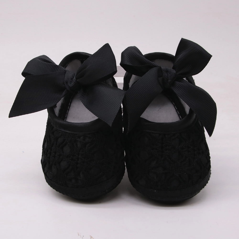 Newborn Baby Girls Soft Shoes Soft Soled Non-slip Bowknot Footwear Crib Shoes 