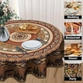 thumbnail image 4 of Rustic Bear Deer Tablecloth Round 60 Inch Ethnic Geometric Circular Waterproof Table Cover for Party Picnic Kitchen Indoor Outdoor Decor, 4 of 7