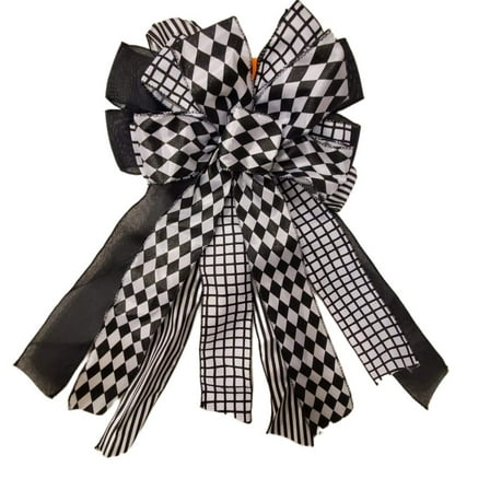 Halloween Bow 12 X 16 In Wire Rimmed Ribbon