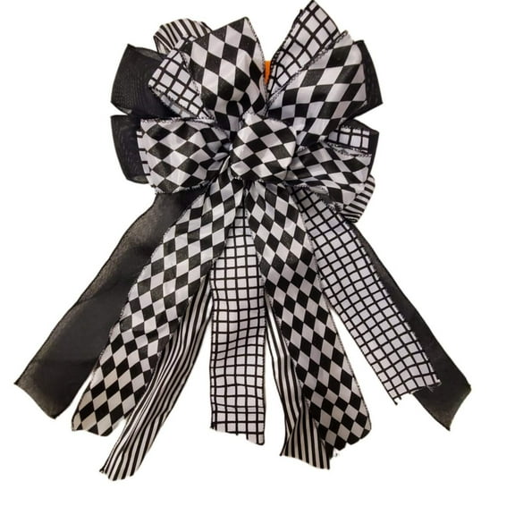 Halloween Bow 12 X 16 In Wire Rimmed Ribbon