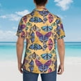 thumbnail image 4 of Rateoe Butterfly 3 Pattern Men’s Hawaiian Shirt – Short Sleeve Button-Down Tropical Beach Shirt, Lightweight & Breathable Casual Aloha Shirt with Pocket,X-Large, 4 of 7