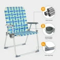 thumbnail image 2 of Ktaxon 2Pcs Oversized Folding Lawn Chair, Portable Aluminum Patio Webbed Chair with Detachable Cup Holder, 330 LBS Heavy Duty Seating for Yard, Garden (Oversized, Blue), 2 of 9