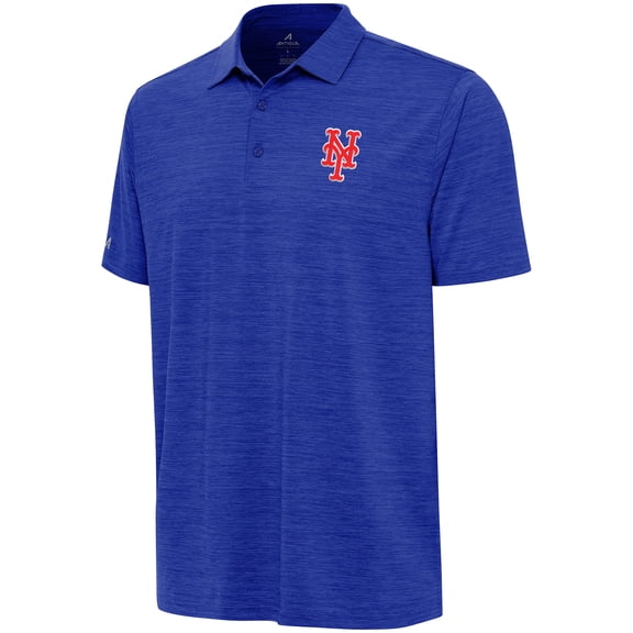 Men's Antigua Heather Royal New York Mets Layout Polo