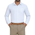 thumbnail image 1 of Camisas de vestir de rayas INSPIRE CHIC para hombres, camisa de botones de manga larga a rayas L blanca, 1 of 5