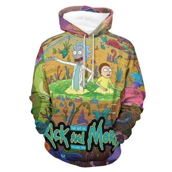 Rick And Morty Unisex Adult Hoodie Casual Hooded Sweatshirt Pullover Novelty 3D Printed Sweater Jacket S