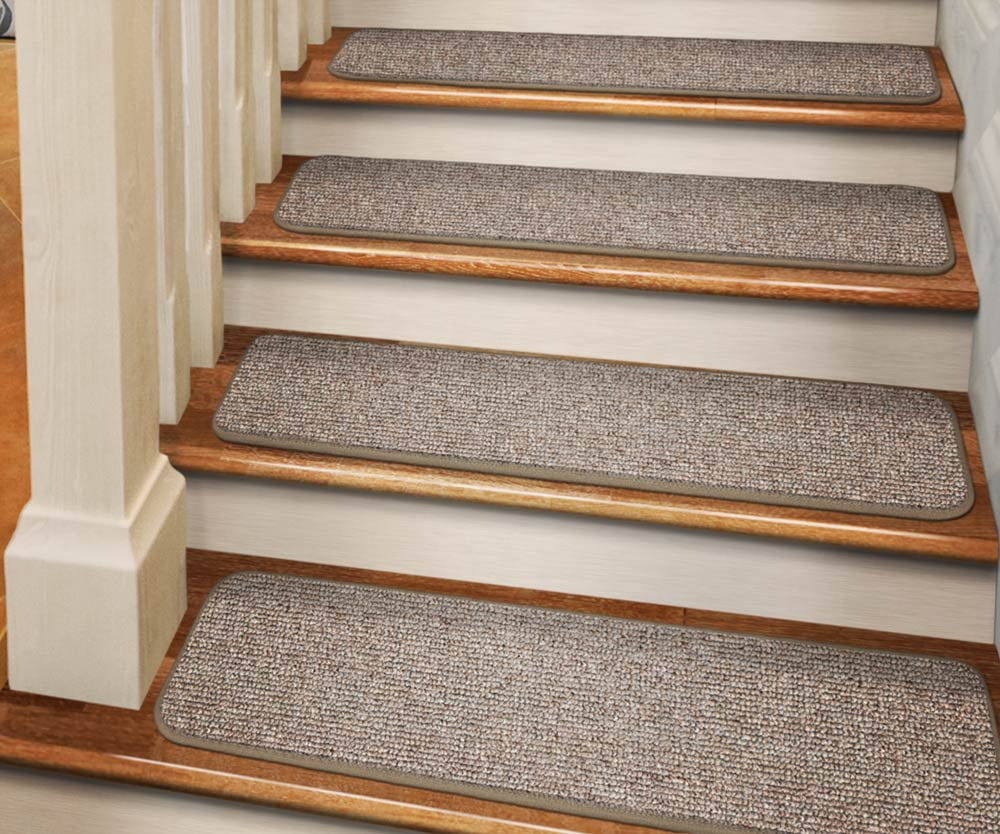 Premium Carpet Stair Tread Sets 24" x 8" Berber Charcoal 