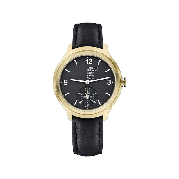 Mondaine Helvetica No 1 Bold 44mm Smart Watch Black Dial Men Watch MH1.B2S20.LB