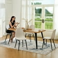 thumbnail image 2 of Homy Casa Modern Industrial 5-Piece Dining Set for 4 for Dining Room, Faux Wood Walnut Live Edge Table with 4 Armless Chairs, 2 of 12