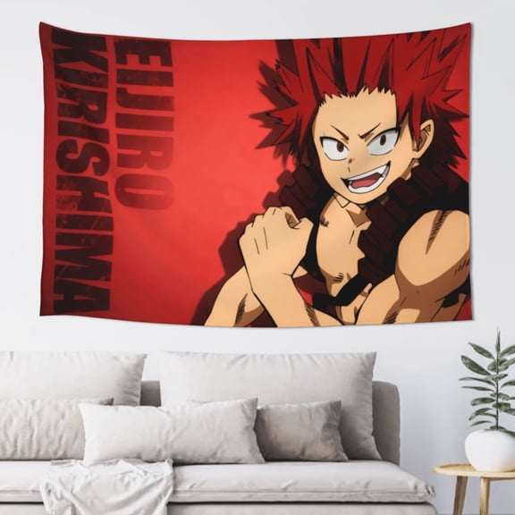 My Hero Academia Eijiro Kirishima Tapestry Wall Hanging Home Decoration Wall Blanket Dormitory Living Room Bedroom Backdrop Poster( 60x40inch)