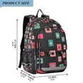 thumbnail image 2 of FORMRS Unisex School Backpack 17" Student Travel Bag with Laptop Compartment, Red Block Pattern, 2 of 7