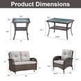 thumbnail image 2 of Opohoro 5-Piece Outdoor Conversation Set with Lounge Chairs, Glider Loveseat, Coffee & Side Tables, Brown/Beige, 2 of 11