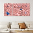 thumbnail image 1 of PixonSign Canvas Print Wall Art Set Geometric Red Spirals & Blue Flakes Abstract Shapes Illustrations Modern Art Chic Colorful Multicolor Neon for Living Room, Bedroom, Office - 16"x24"x3, 1 of 5