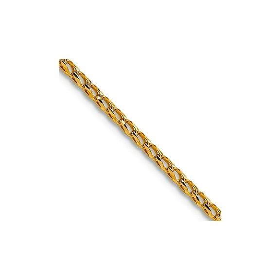 14k Yellow Gold Polished Lobster Claw Closure Sparkle-Cut Open Franco Chain Necklace 24 Inch 1mm Wide Chain Necklace for