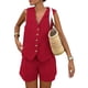 thumbnail image 1 of Conjunto de Dos Piezas para Mujer PRETTYGARDEN Chaleco y Shorts Rojo XS, 1 of 8