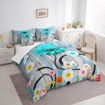 thumbnail image 3 of Butterfly Floral Comforter Set Full 7 Piece Cute Wildflower Flowers Bed in a Bag,Country Style Flower Bedding Set with 1 Fitted Sheet,1 Flat Sheet,2 Pillowcases,2 Throw Pillow Covers, 3 of 5