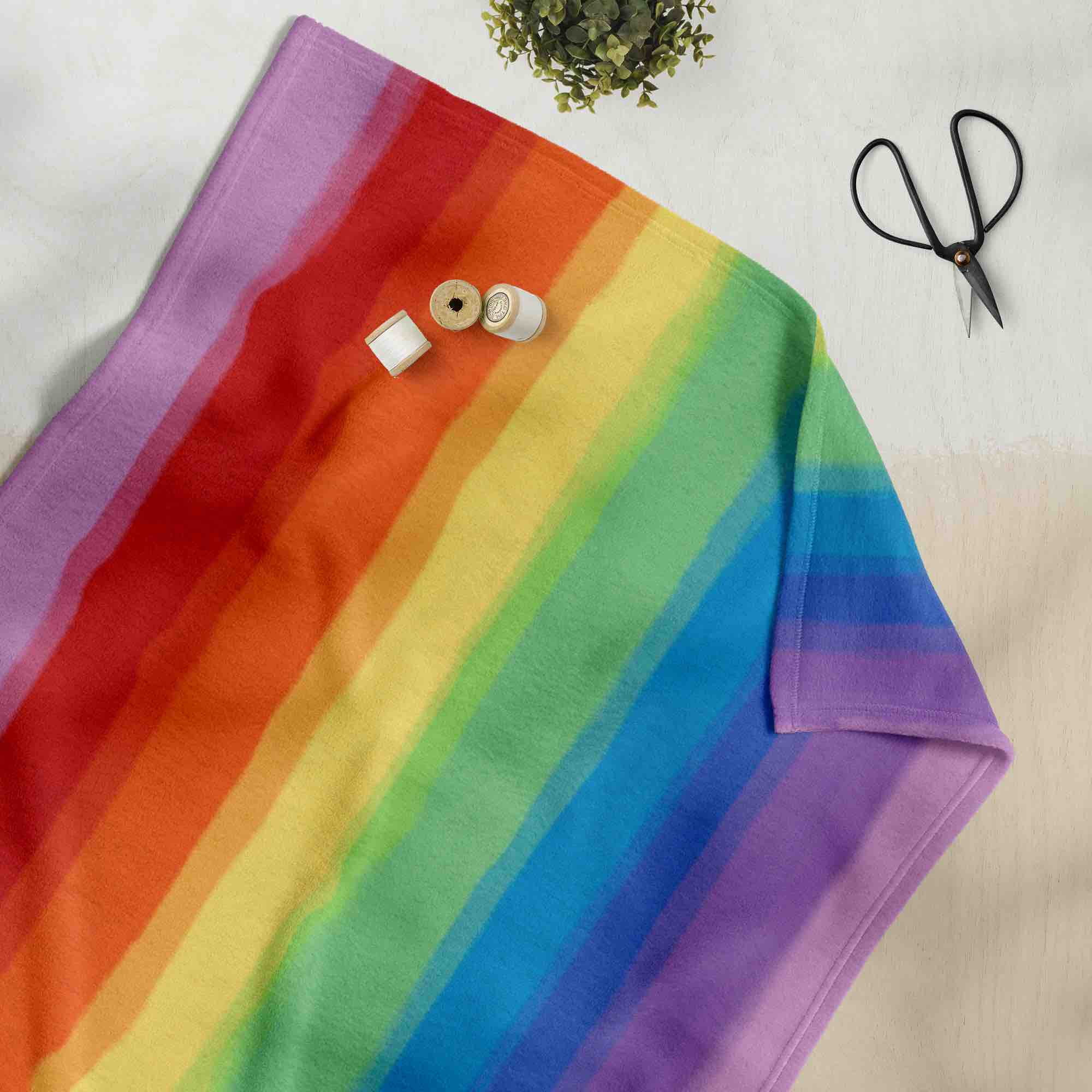 Mainstays 58" 100% Polyester Lux Anti-pill Fleece Rainbow Sewing & Craft Fabric by The Yard, Multi