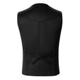 thumbnail image 5 of TOWED22 Men's Suede Leather Vest Western Cowboy Vest Slim Fit Sleeveless V Neck Waistcoat Casual(Black,L), 5 of 9