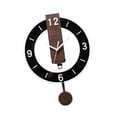 thumbnail image 3 of Reloj de pared acrílico decorativo silencioso sin tictac redondo nórdico colgante reloj hogar Negro, 3 of 9
