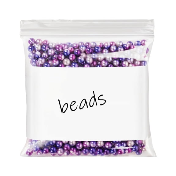 White Block Reclosable Zipper Bags, Write-On Surface 2 Mil, 1000 Count, 2 x 2 in