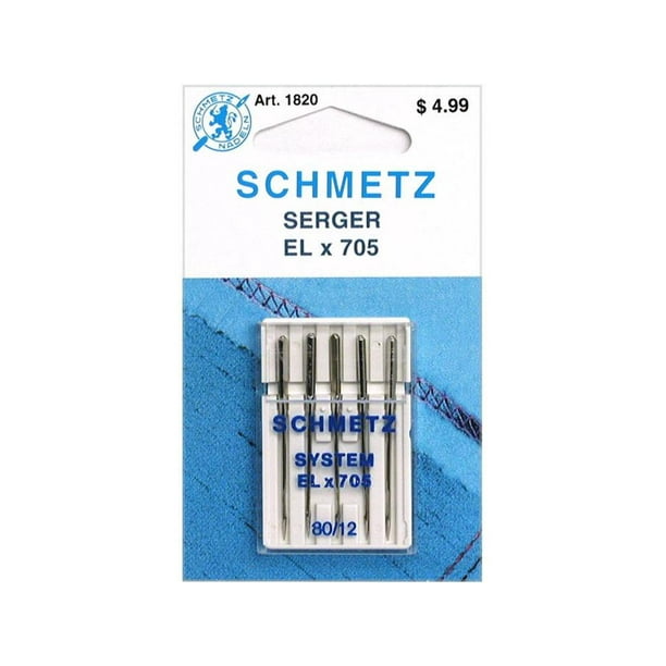 Schmetz Needle Serger ELx705 Size 80/12 (pack of 5)