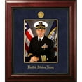 thumbnail image 2 of Campus Images NAPEX002 8 x 10 in. Patriot Frames Navy Portrait Frame Executive Mahogany Frame with Silver Medallion, 2 of 2