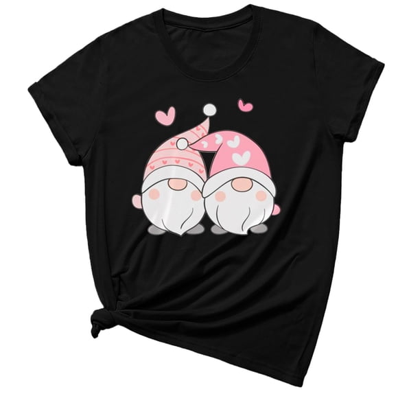 Camiseta de manga corta con estampado de amor lindo para el día de San Valentín informal para mujer Fridja gope1611