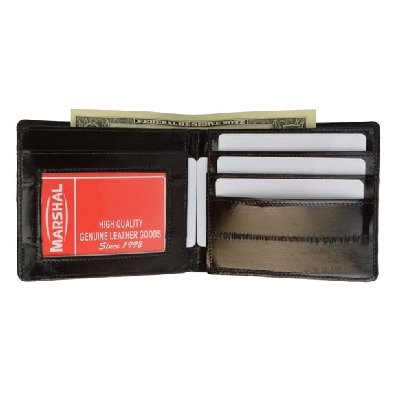 Mens Eel Skin ID Window BiFold Wallet E 703