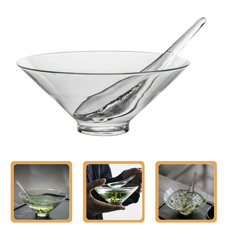 CRYSTALIA Matcha Bowl with Pouring Spout, Handmade, Thick & Heat-Resistant  Clear Matcha Glass, Japanese Style Mixing Bowl for Green Tea, Small  Ceremonial Matcha Cup, Easy Whisking Design, 20 Ounce 