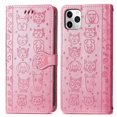 thumbnail image 1 of Funda Cartera FOXDOCK para iPhone 11 Pro , Flip PU con Relieve de Gatos y Perros, Tarjetero y Soporte, 1 of 6