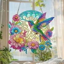 Vggrvlo Stained Glass Window Hanging Hummingbird Ornament Suncatcher for Birthday, Women, Men, Wife, Aunt, and Mom for Christmas Tree Decoration, Birthday Gift for Mom