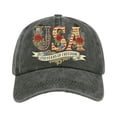thumbnail image 2 of America Birthday Hat 250 Years Anniversary Hat Patriotic USA Baseball Cap Adjustable Distressed Print Soft Washed Cotton for 4th of July & Daily Wear Green, 2 of 7